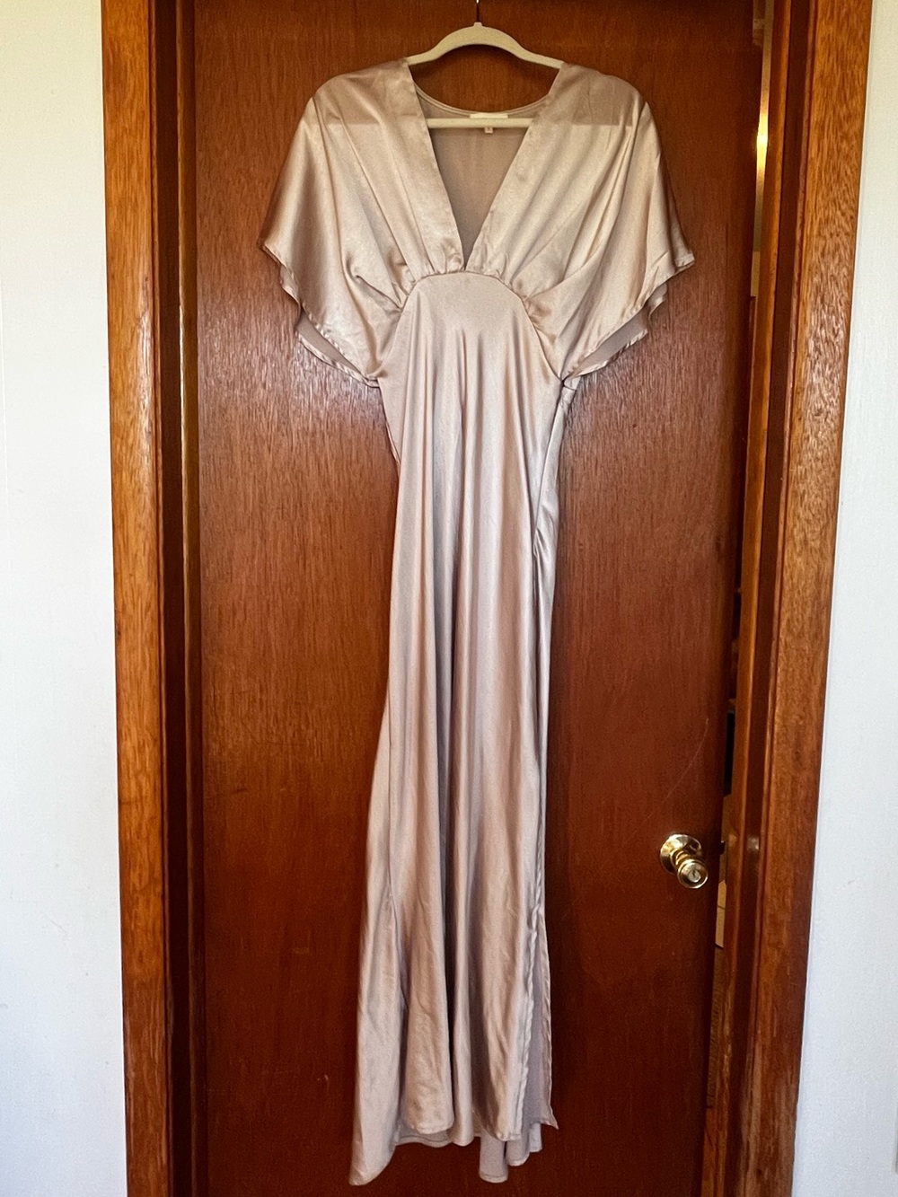 Silky Champagne Satin bridesmaid dress